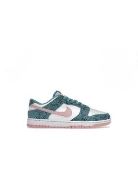 Nike Dunk Low Snakeskin Washed Teal Bleached Coral Size 10.5- DR8577-300